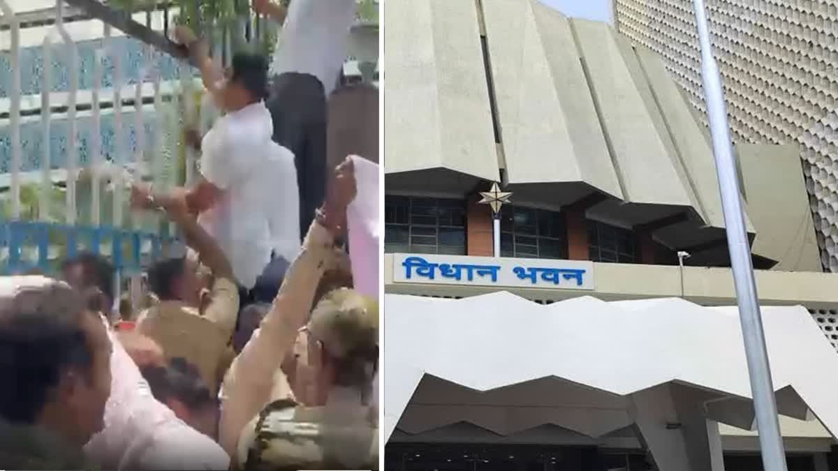 शेतकरी कर्जमाफीच्या प्रश्नावरुन प्रहार संघटनेचं विधान भवन परिसरात आंदोलन, कार्यकर्त्यांकडून सरकारच्या विरोधात घोषणाबाजी